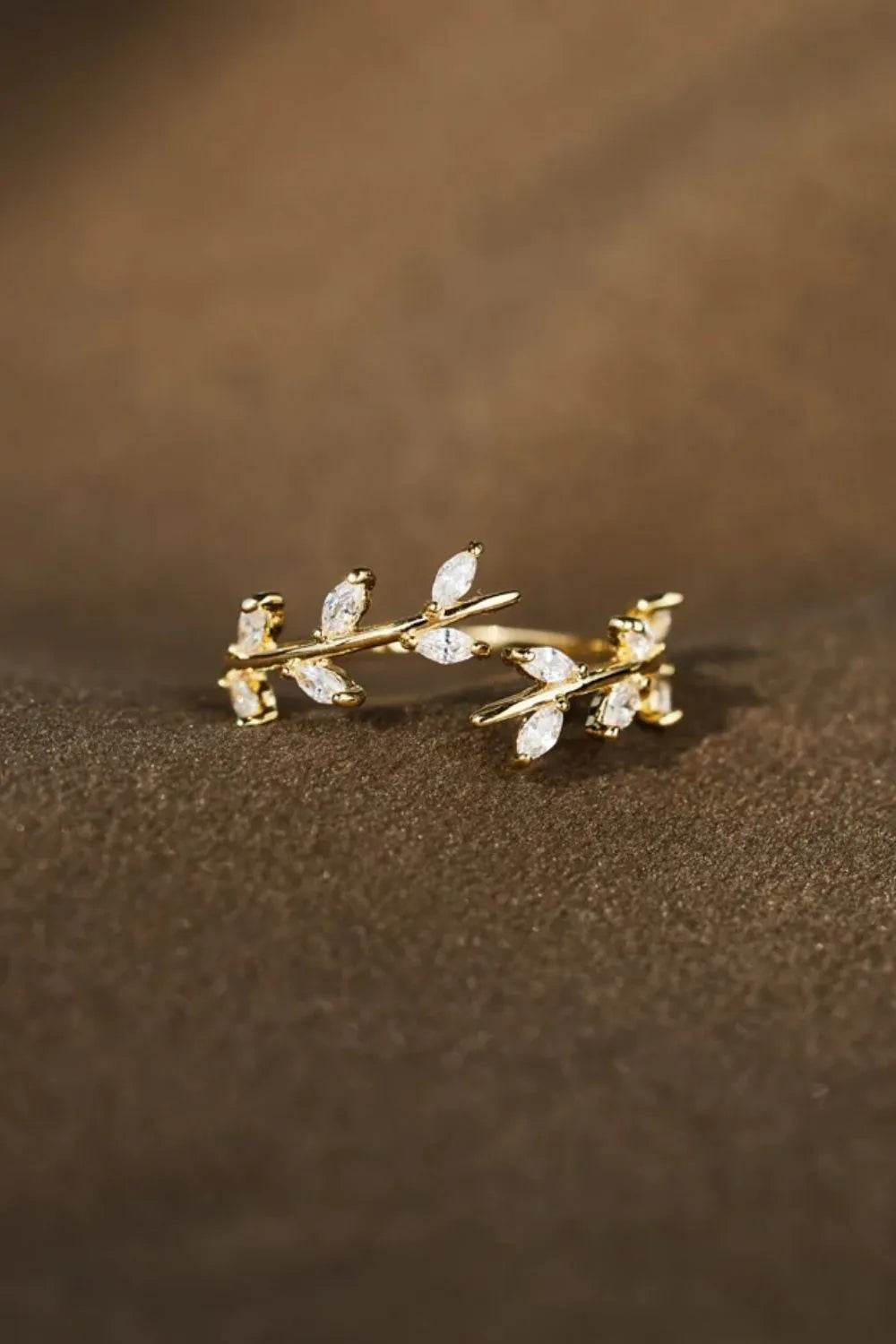 925 Sterling Silver Leaf Open Ring - Swiss Jewellers