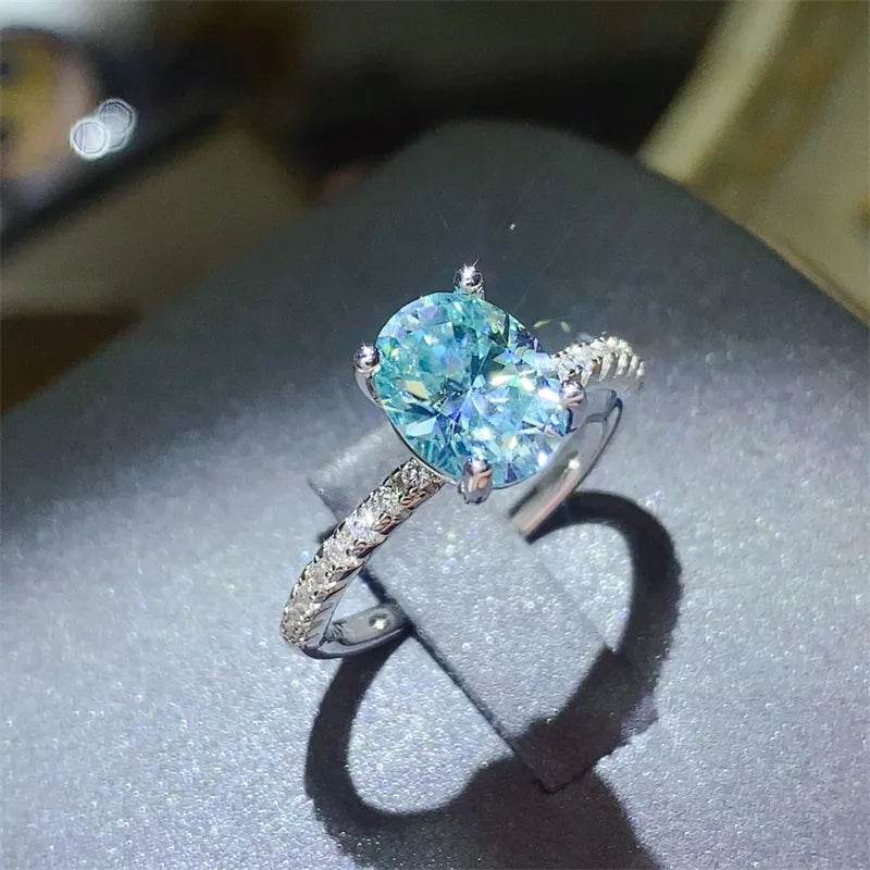 2 Carat Moissanite Zircon 925 Sterling Silver Ring - Swiss Jewellers