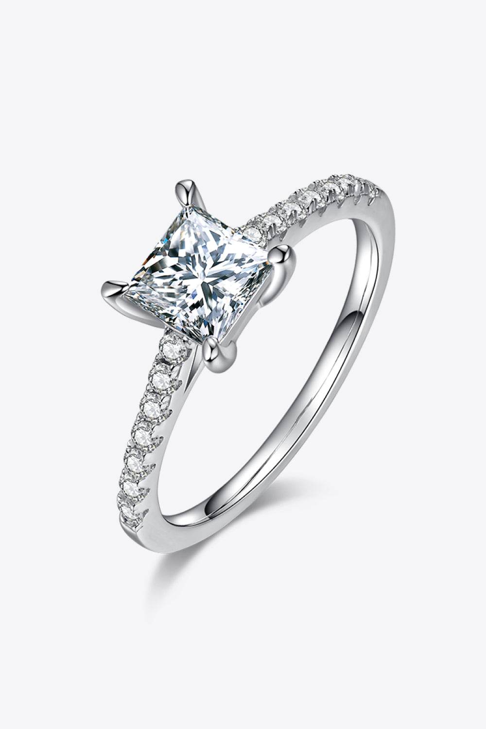1.21 Carat Moissanite 925 Sterling Silver Side Stone Ring - Swiss Jewellers
