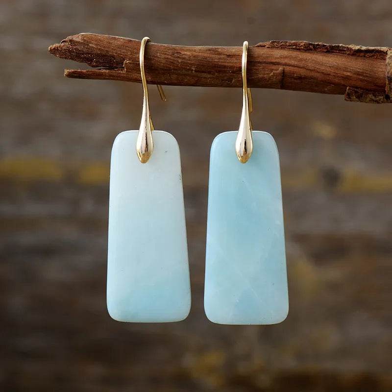 Natural Stone Geometric Shape Earrings - Swiss Jewellers