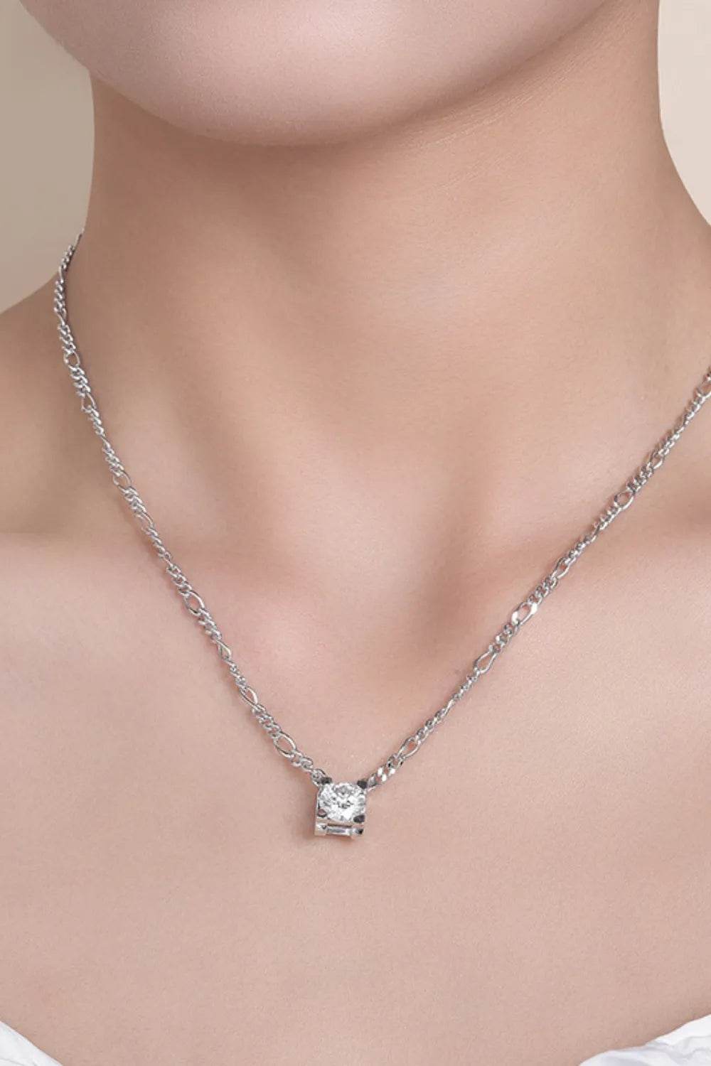 2 Carat Moissanite 925 Sterling Silver Pendant Necklace - Swiss Jewellers