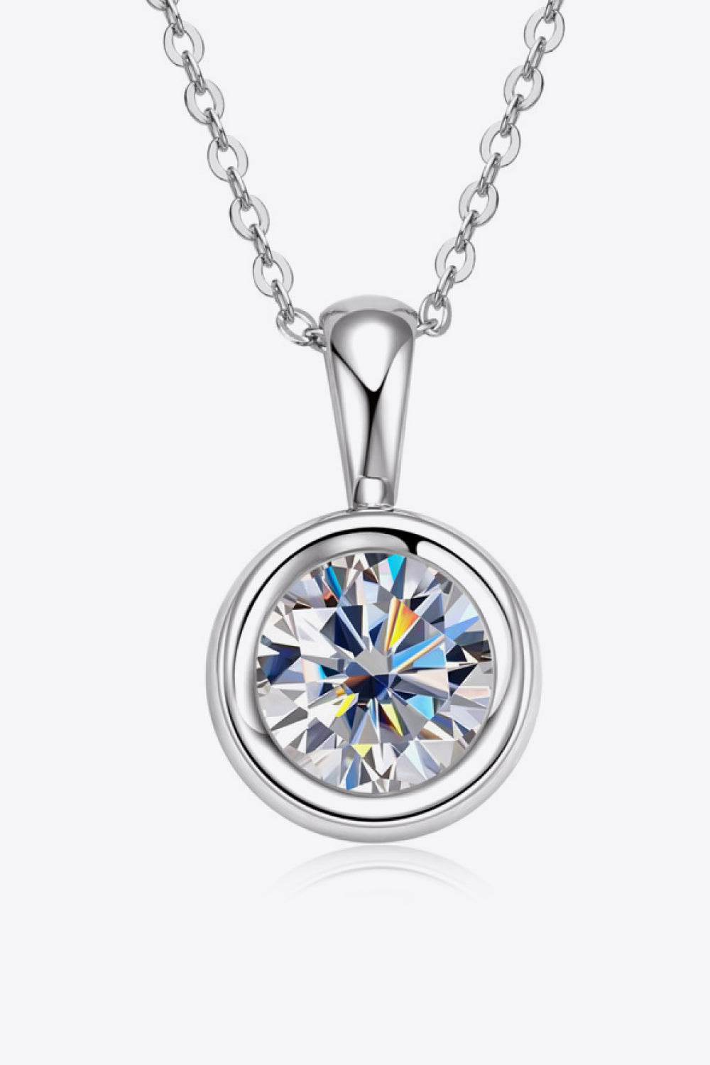 2 Carat Moissanite 925 Sterling Silver Necklace - Swiss Jewellers