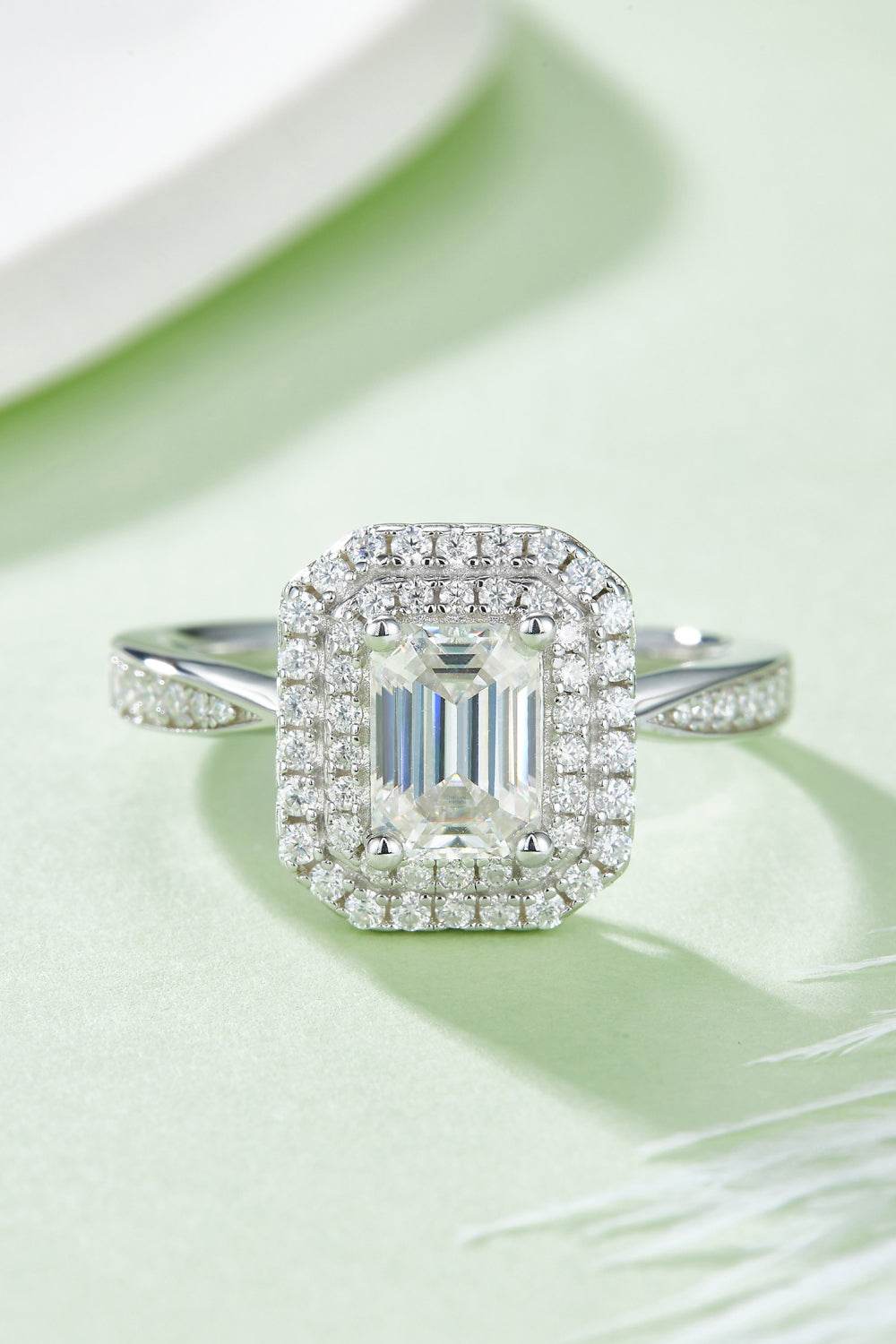 Adored 1 Carat Moissanite 925 Sterling Silver Side Stone Ring - Swiss Jewellers