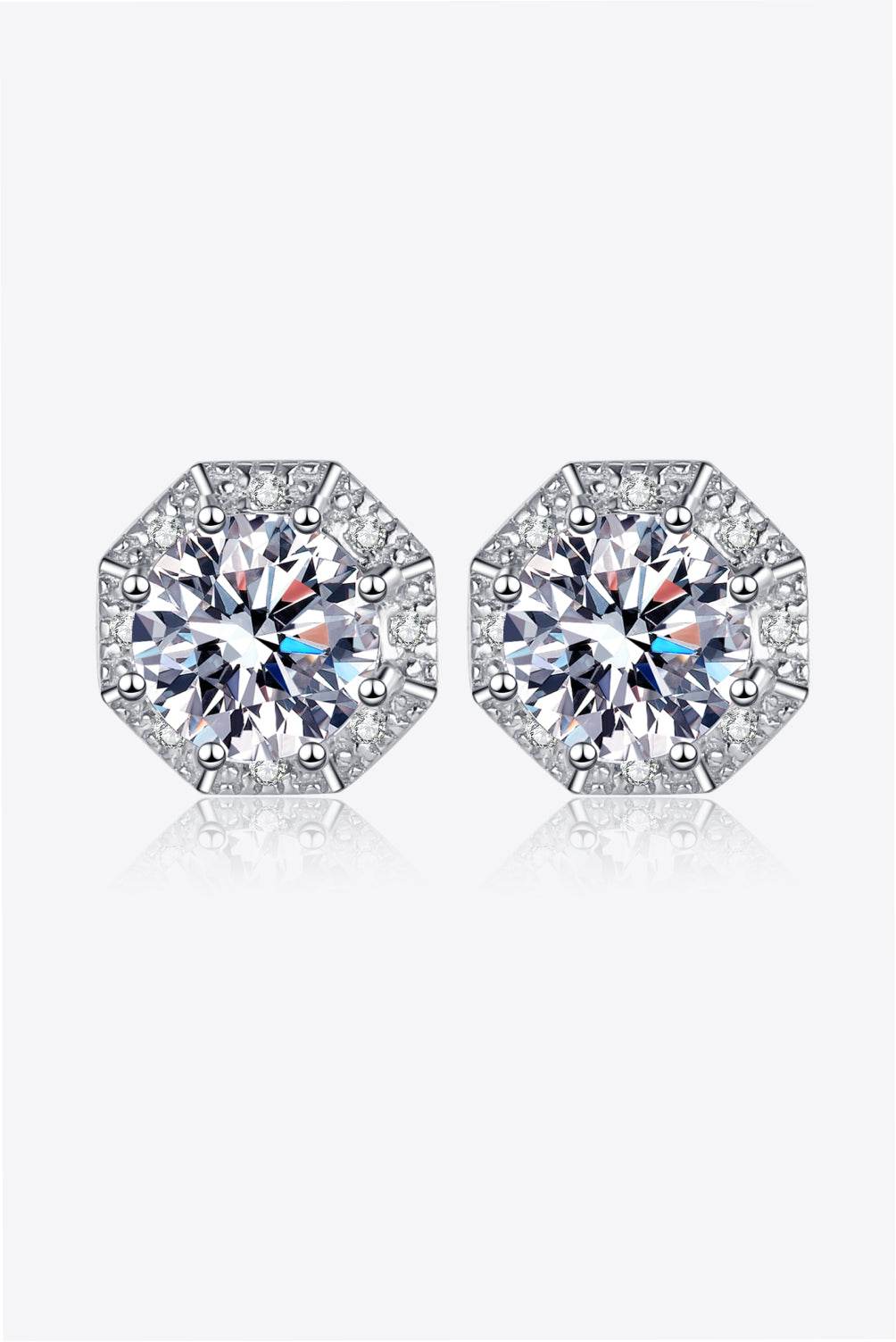 2 Carat Moissanite 925 Sterling Silver Stud Earrings - Swiss Jewellers