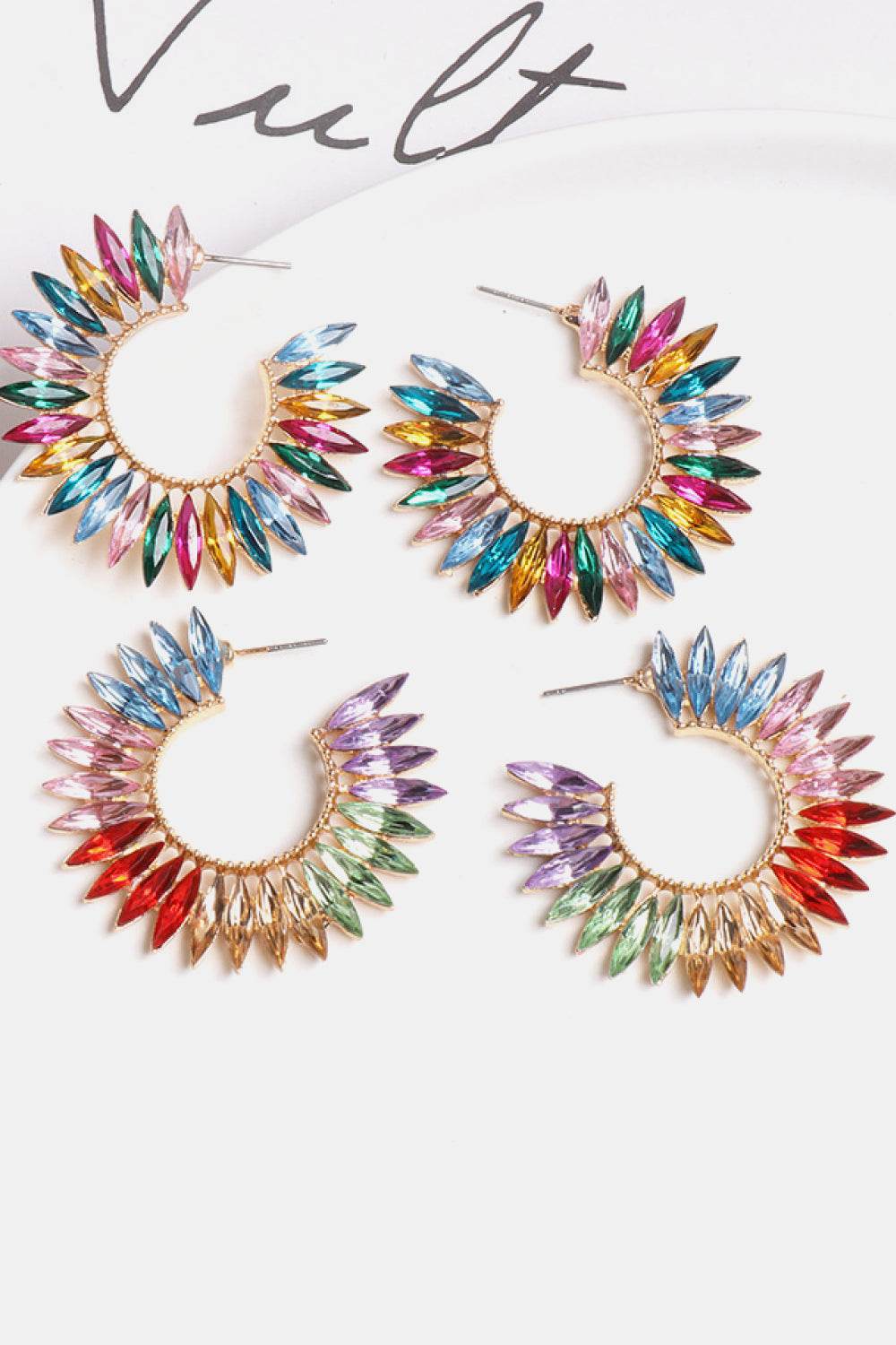 Zinc Alloy Acrylic C-Hoop Earrings - Swiss Jewellers
