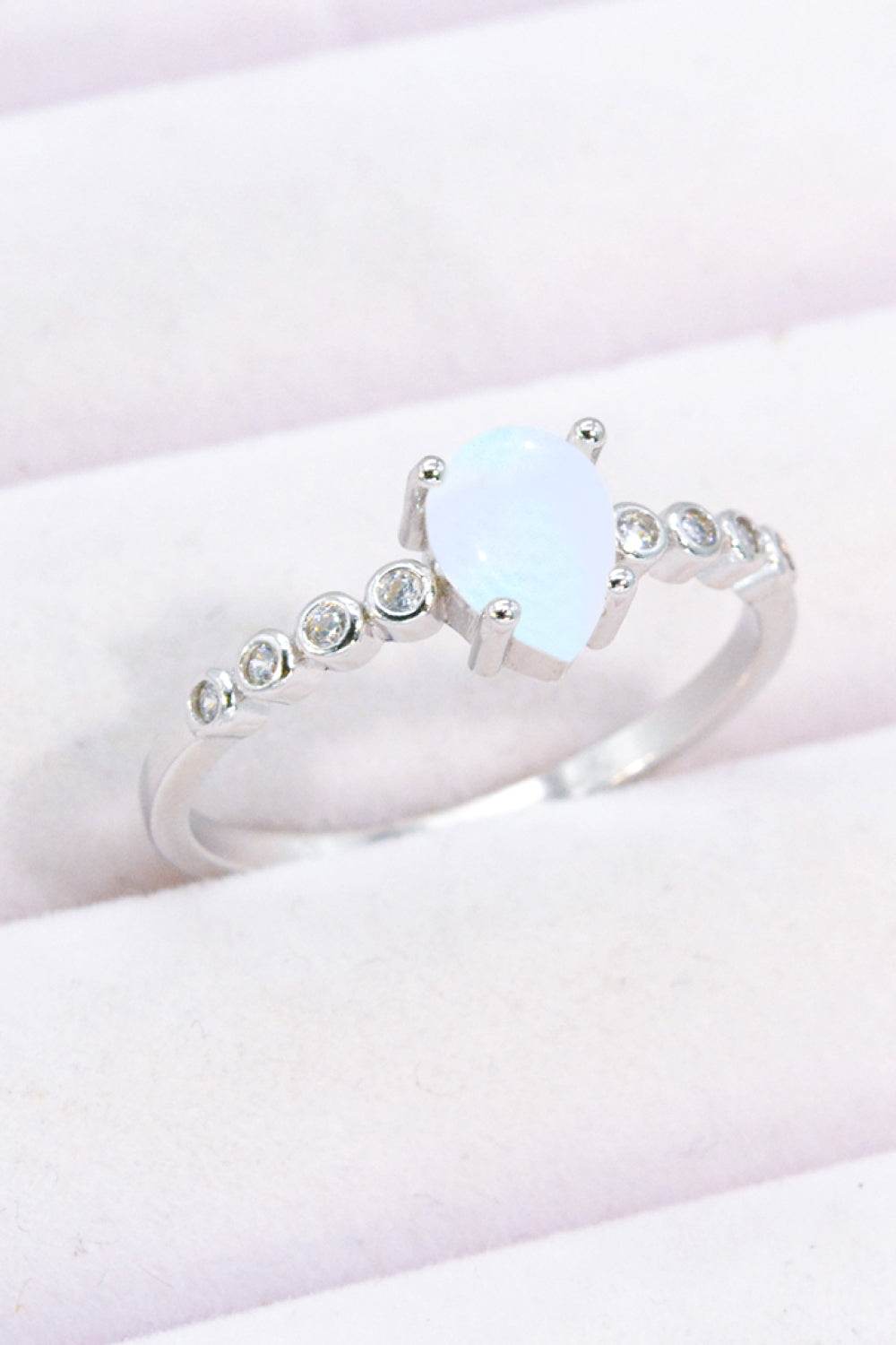 Teardrop Natural Moonstone Ring - Swiss Jewellers