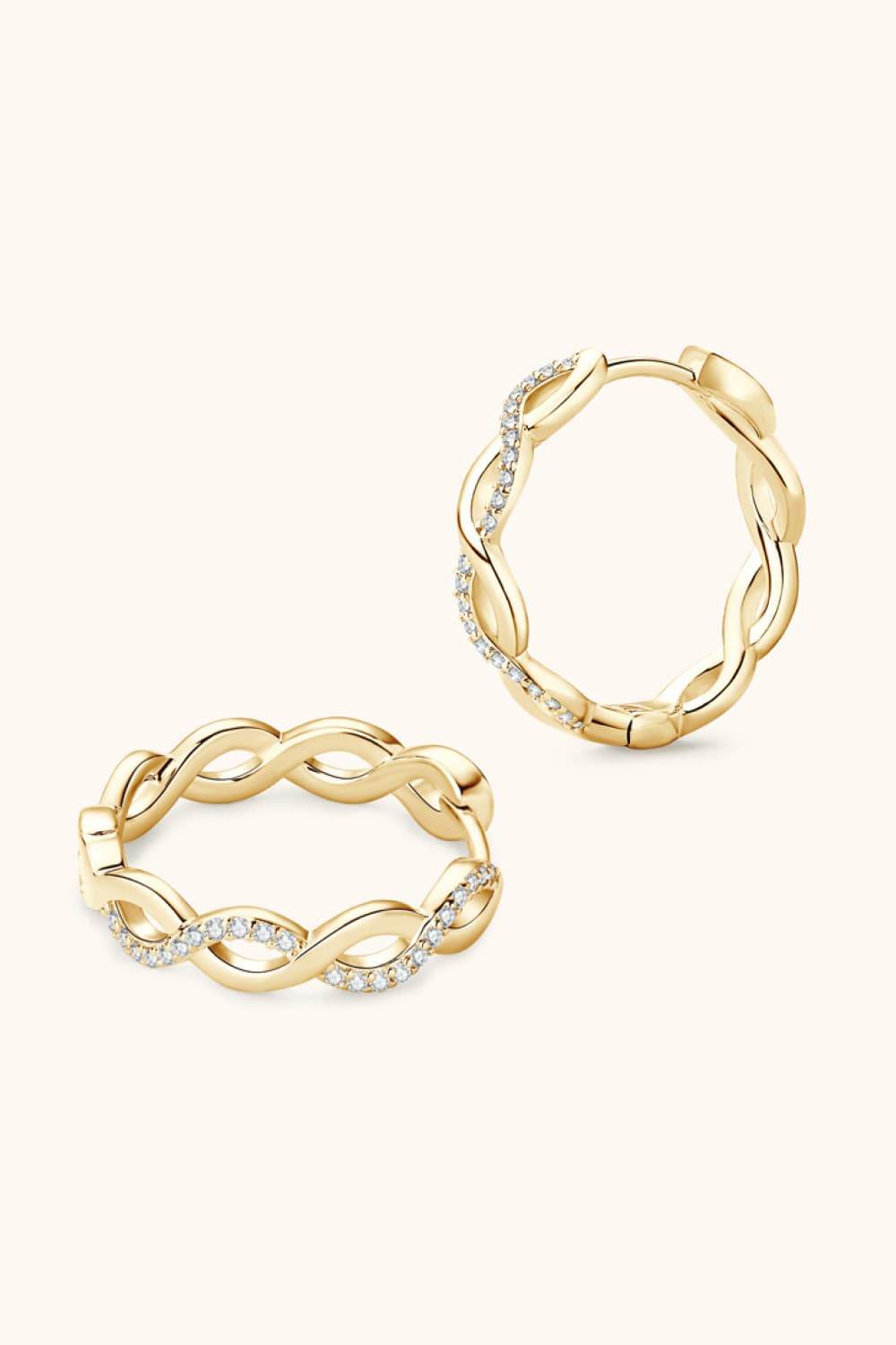 Moissanite Crisscross Hoop Earrings - Swiss Jewellers