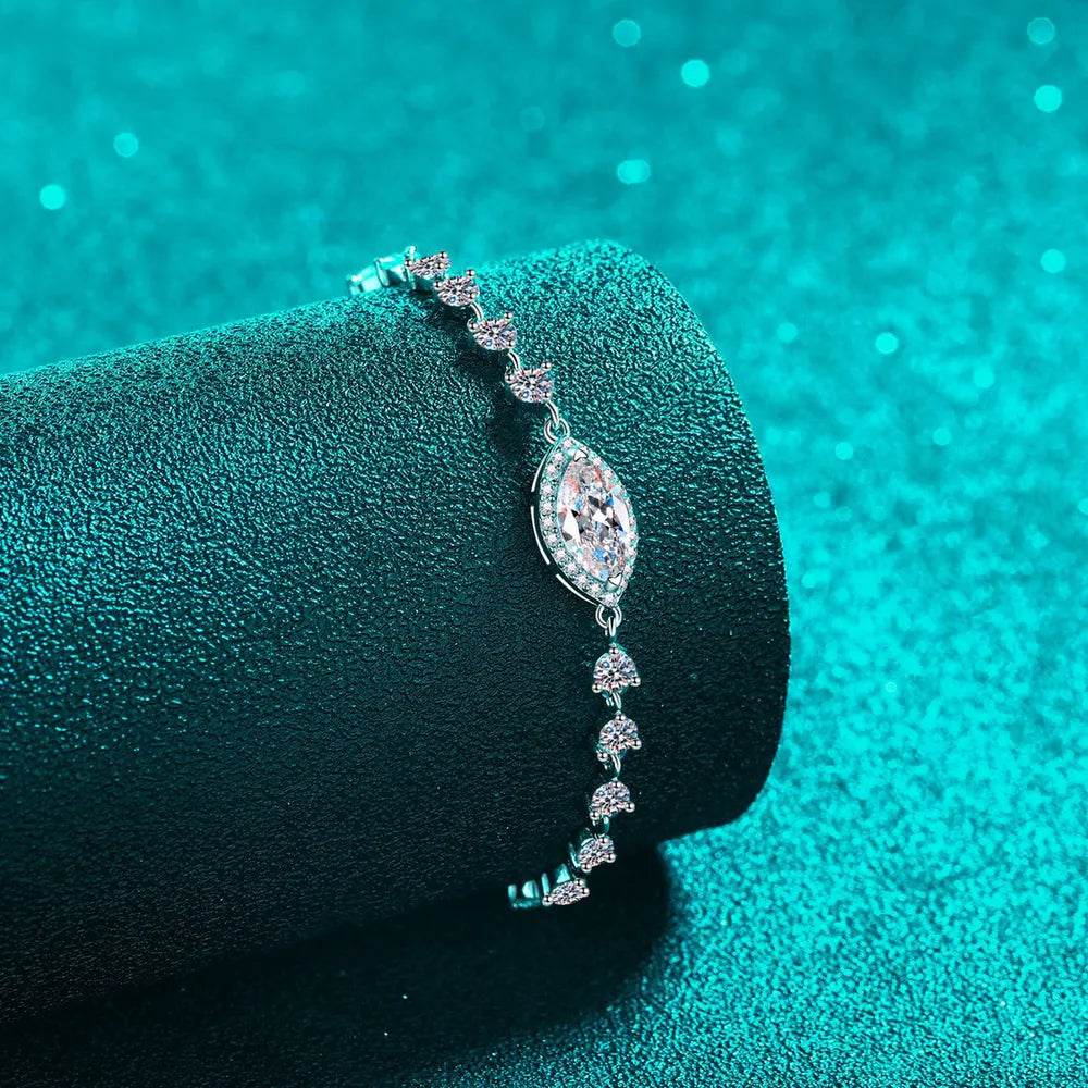1 Carat Moissanite 925 Sterling Silver Bracelet - Swiss Jewellers
