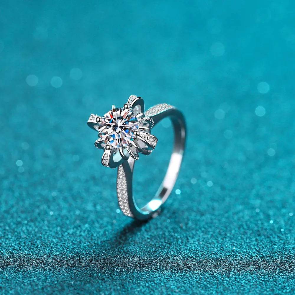 1 Carat Moissanite 925 Sterling Silver Ring - Swiss Jewellers