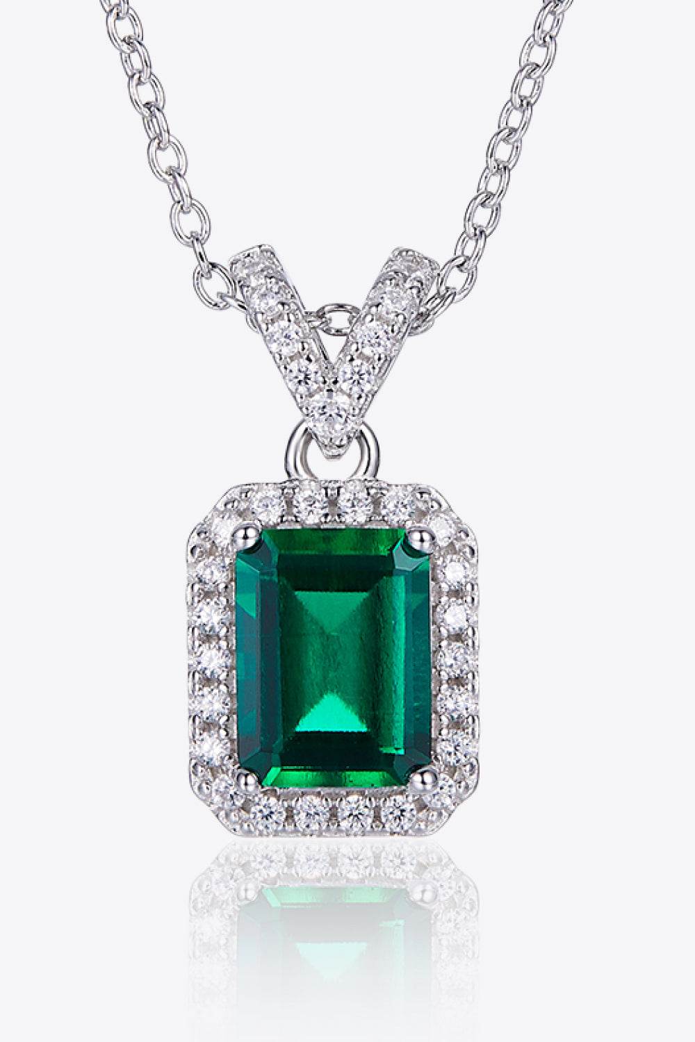 Adored 1.25 Carat Lab-Grown Emerald Pendant Necklace - Swiss Jewellers