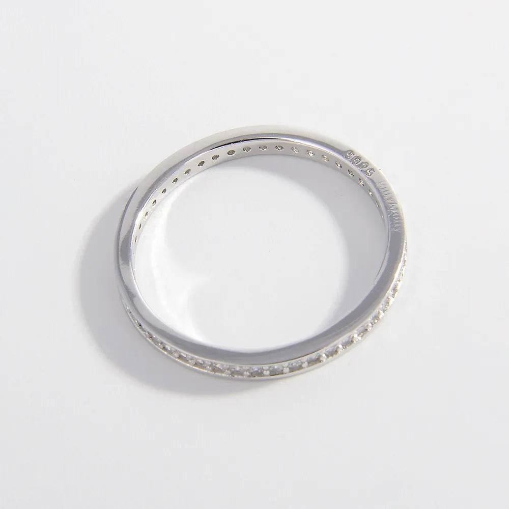 925 Sterling Silver Inlaid Zircon Ring - Swiss Jewellers