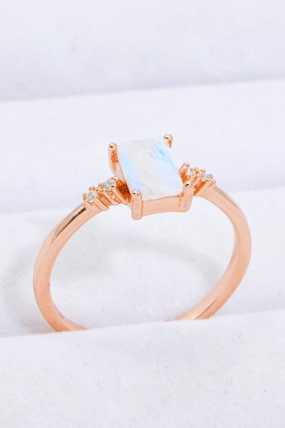 Rectangle Natural Moonstone Ring - Swiss Jewellers