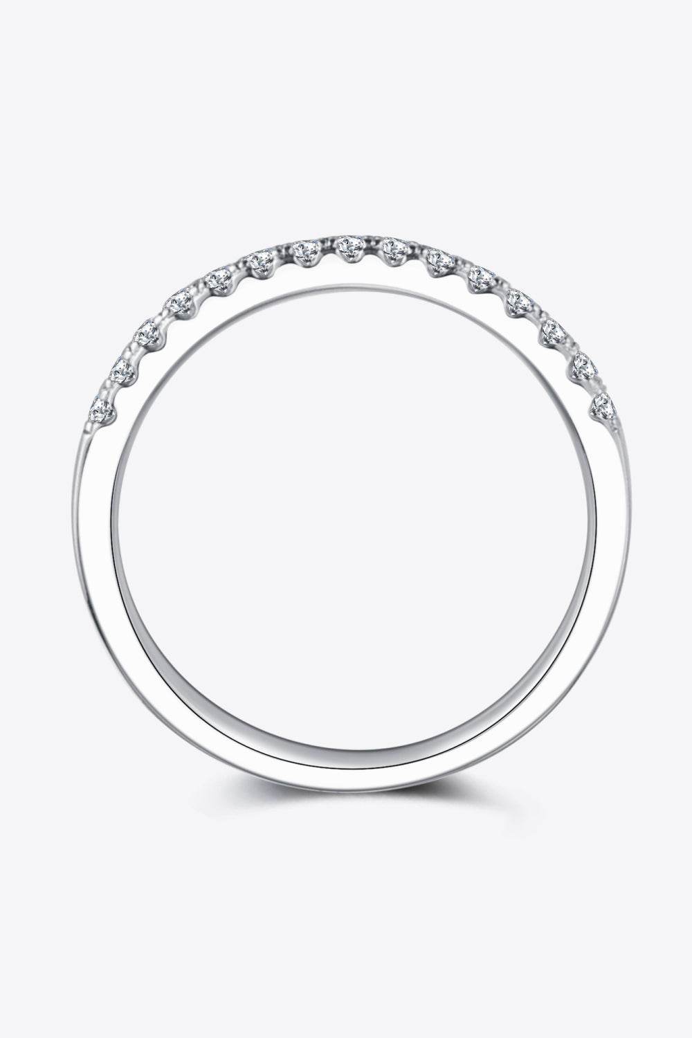 Moissanite Platinum-Plated Half-Eternity Ring - Swiss Jewellers