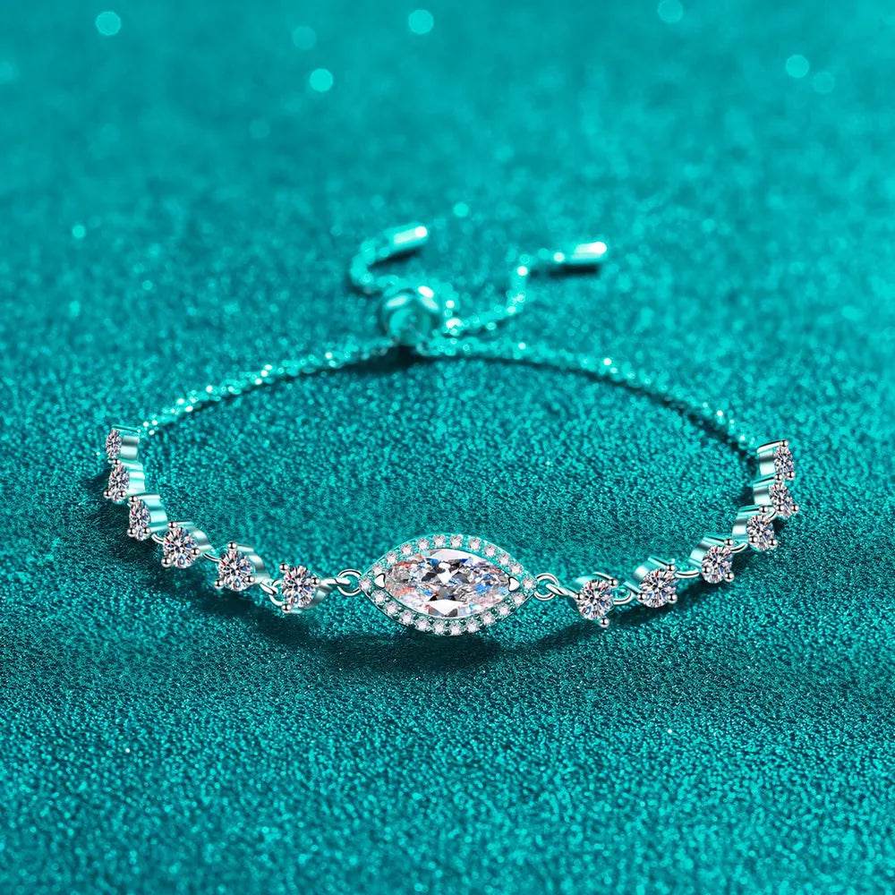 1 Carat Moissanite 925 Sterling Silver Bracelet - Swiss Jewellers