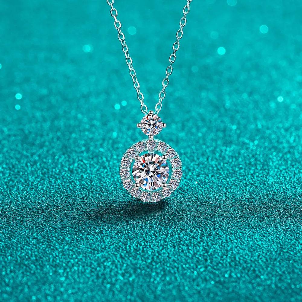 1 Carat Moissanite 925 Sterling Silver Necklace - Swiss Jewellers