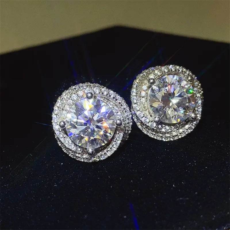 6 Carat Moissanite 925 Sterling Silver Earrings - Swiss Jewellers