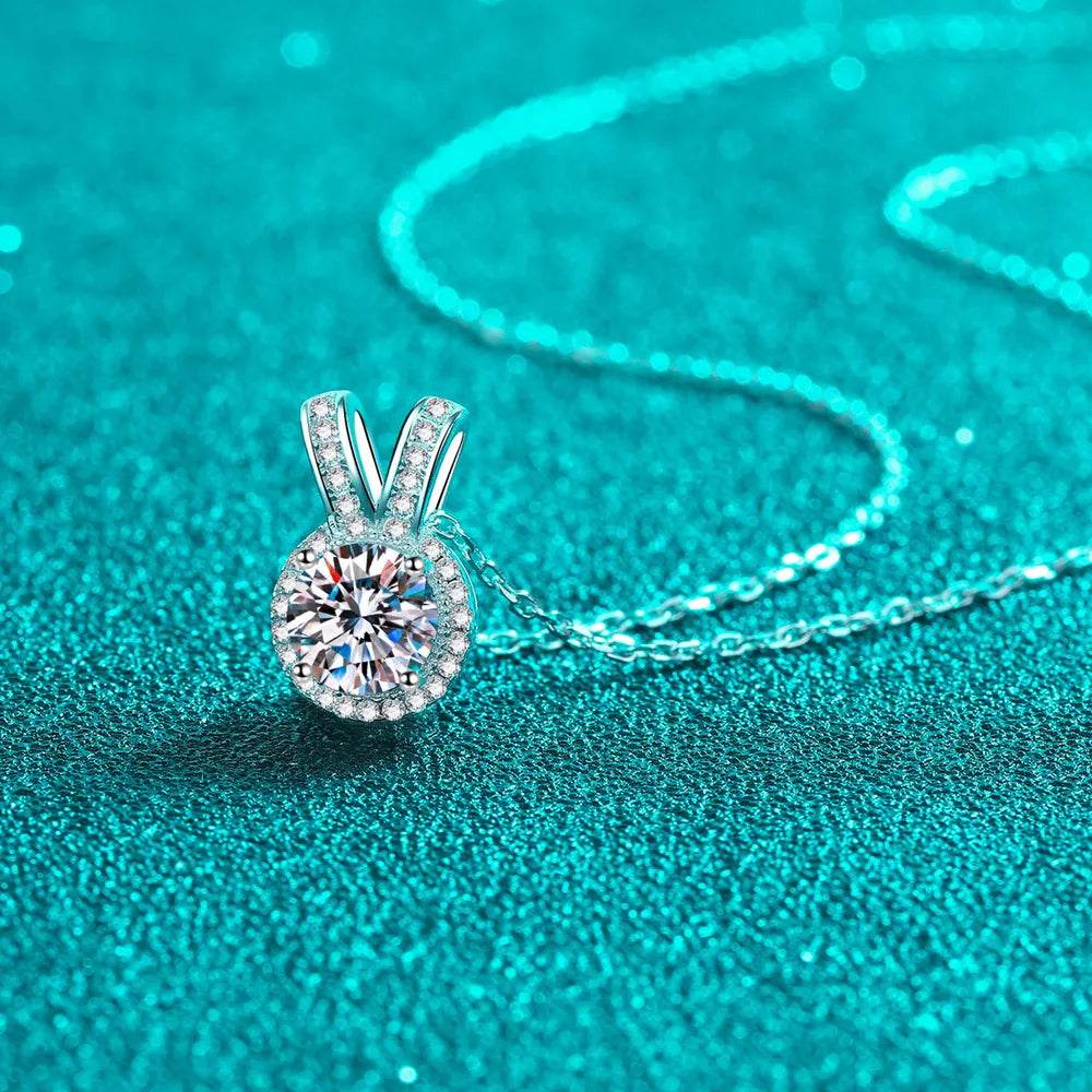 1 Carat Moissanite Rabbit Ears Shape Pendant Necklace - Swiss Jewellers