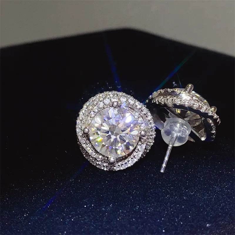 6 Carat Moissanite 925 Sterling Silver Earrings - Swiss Jewellers