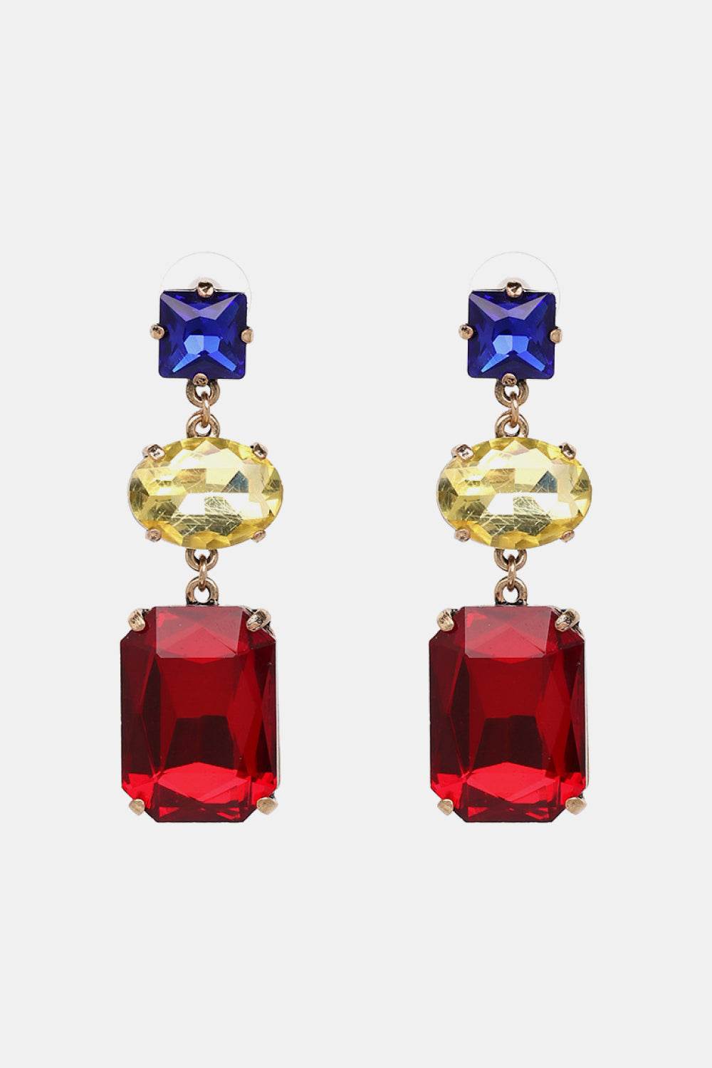 Geometrical Shape Glass Dangle Earrings - Swiss Jewellers
