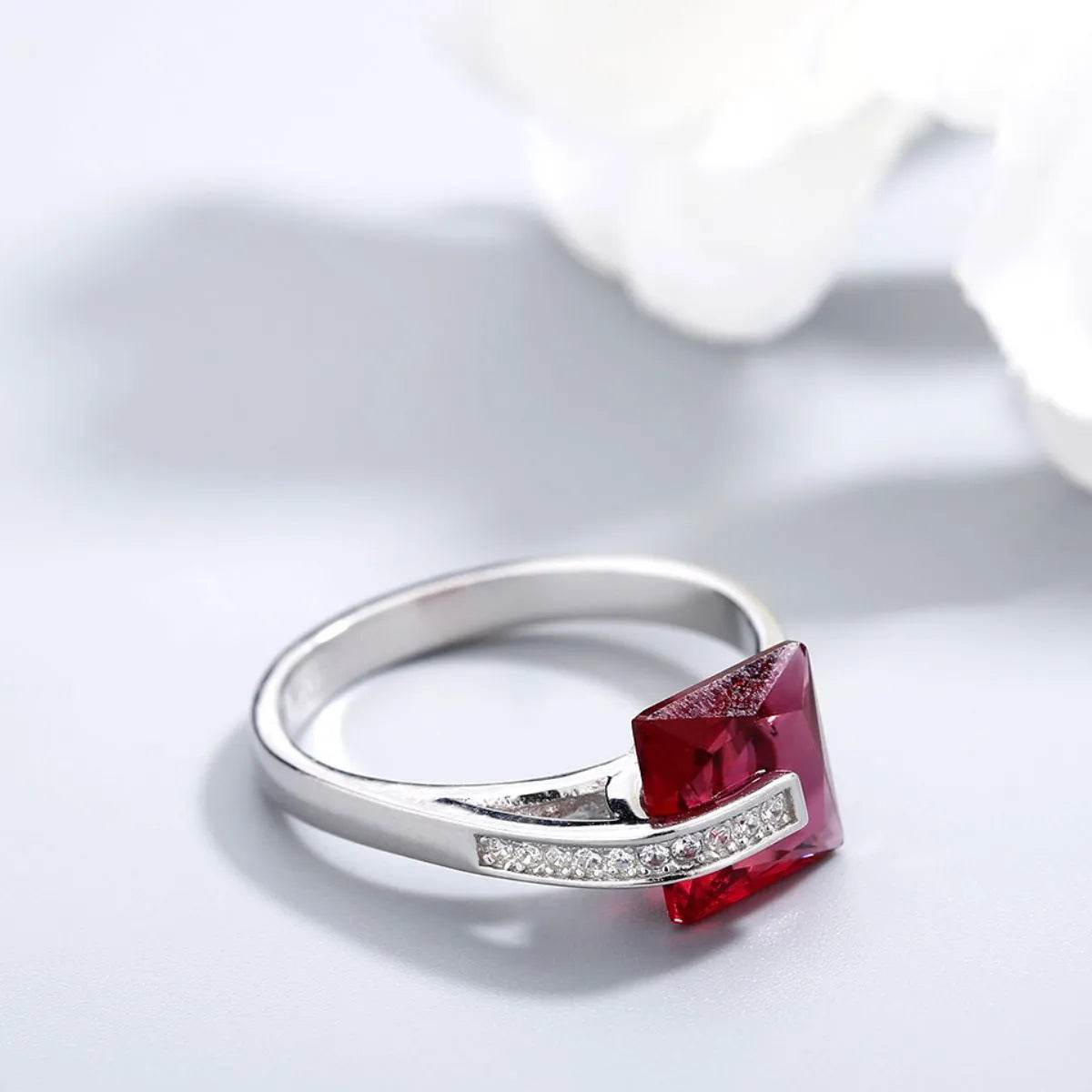 925 Sterling Silver Inlaid Zircon Ring - Swiss Jewellers