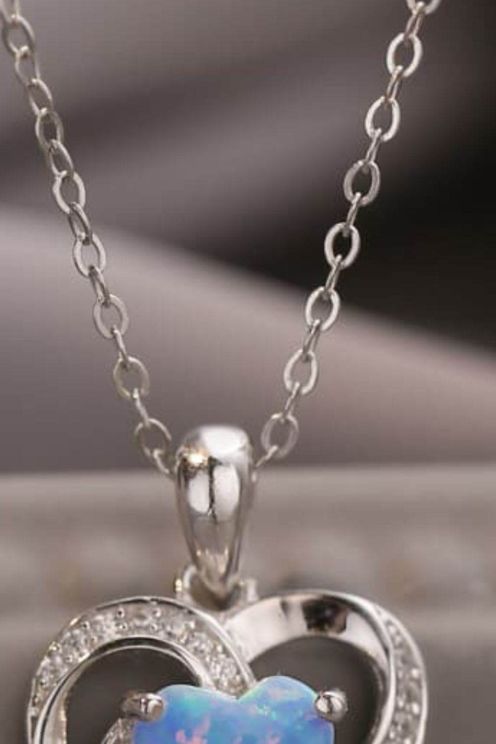 Opal Heart Pendant Necklace - Swiss Jewellers