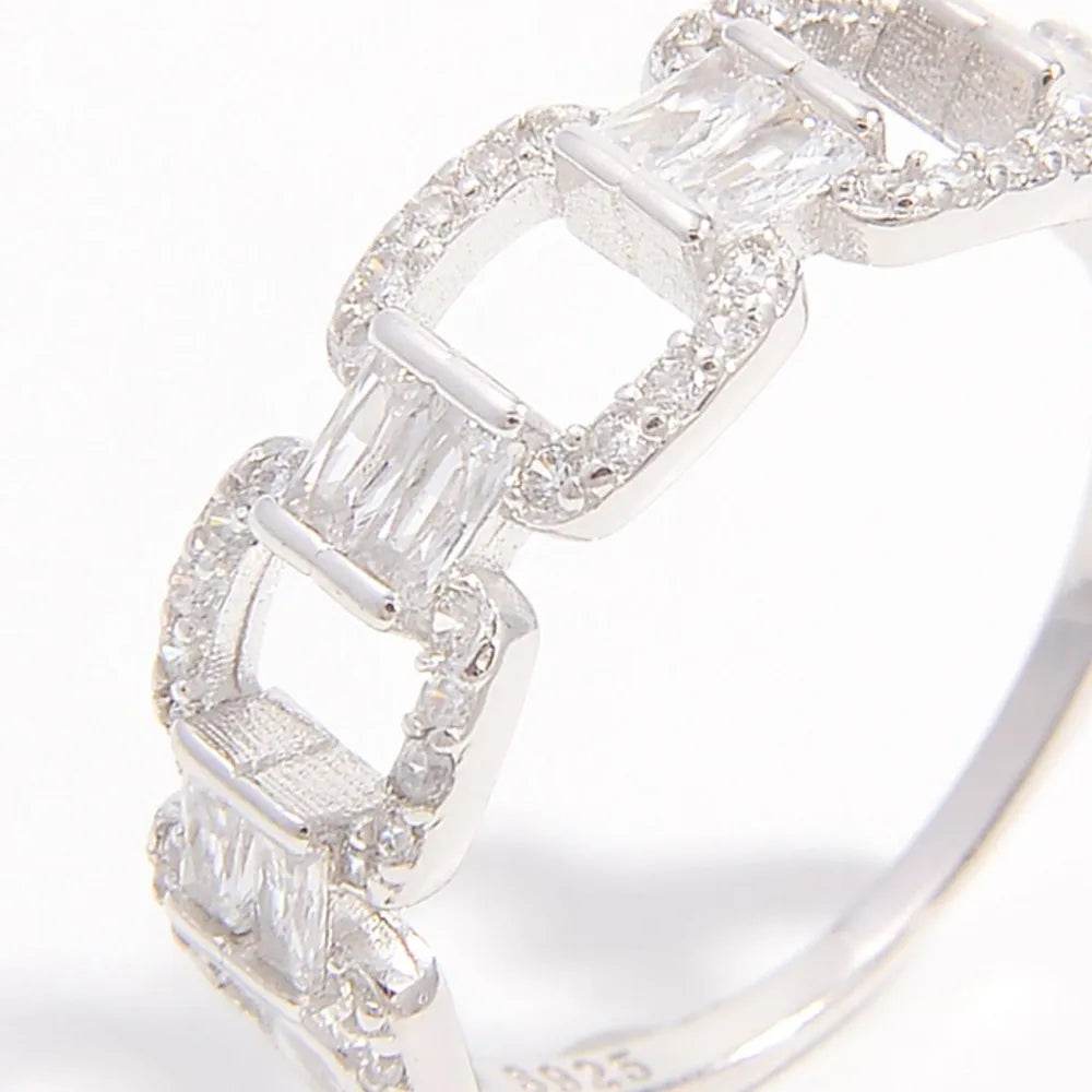 925 Sterling Silver Zircon Cutout Ring - Swiss Jewellers