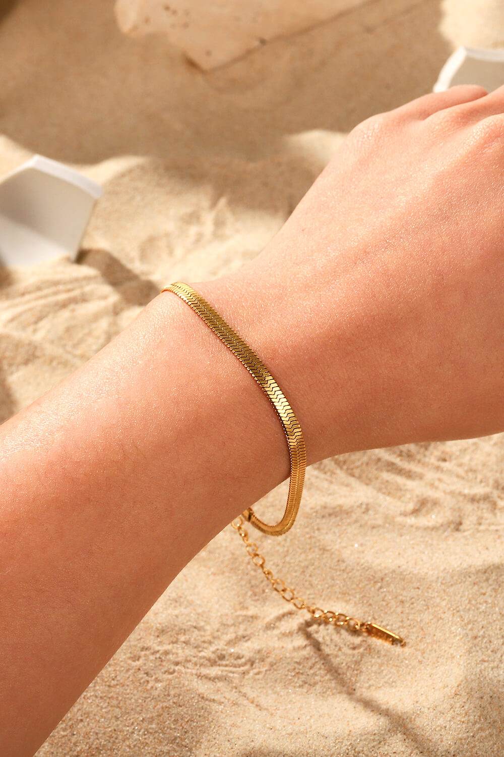 Herringbone Chain Stainless Steel Bracelet - Swiss Jewellers