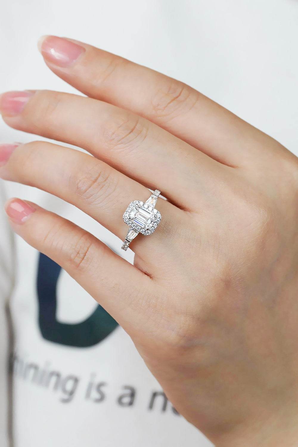 1 Carat Moissanite Geometric 925 Sterling Silver Ring - Swiss Jewellers