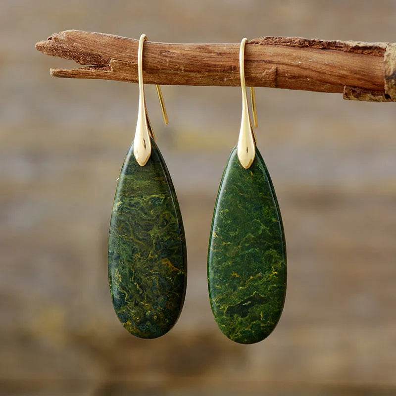 Natural Stone Waterdrop Shape Earrings - Swiss Jewellers