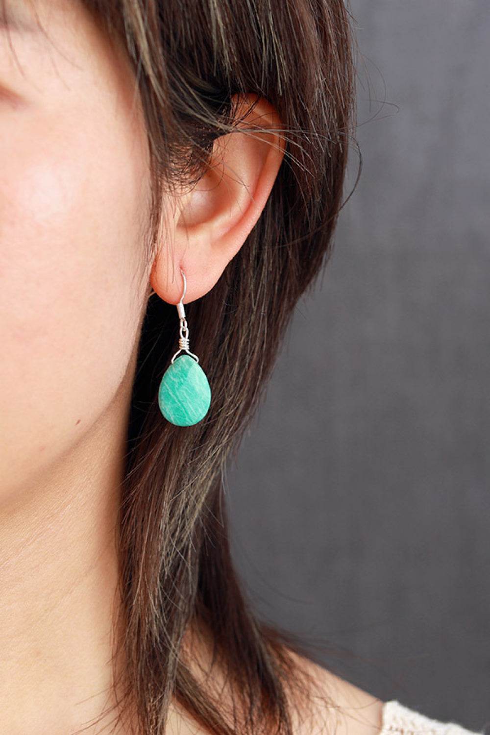 Handmade Natural Stone Teardrop Earrings - Swiss Jewellers