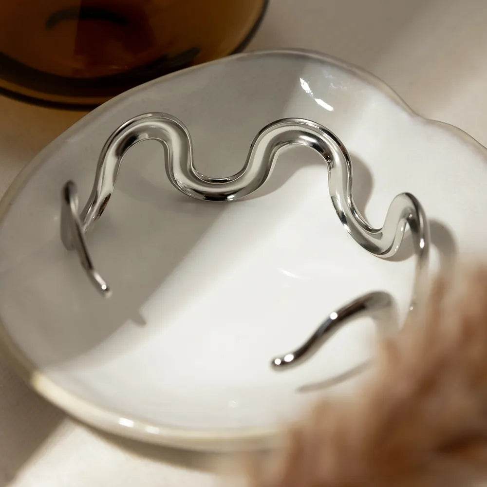 Stainless Steel Wave Shape Bracelet - Swiss Jewellers