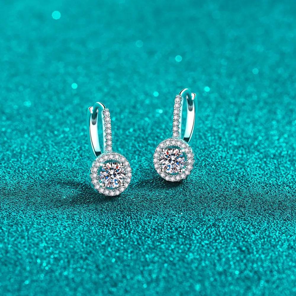 1 Carat Moissanite 925 Sterling Silver Earrings - Swiss Jewellers