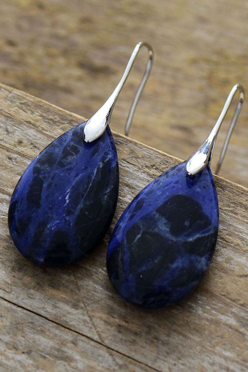 Natural Stone Teardrop Earrings - Swiss Jewellers