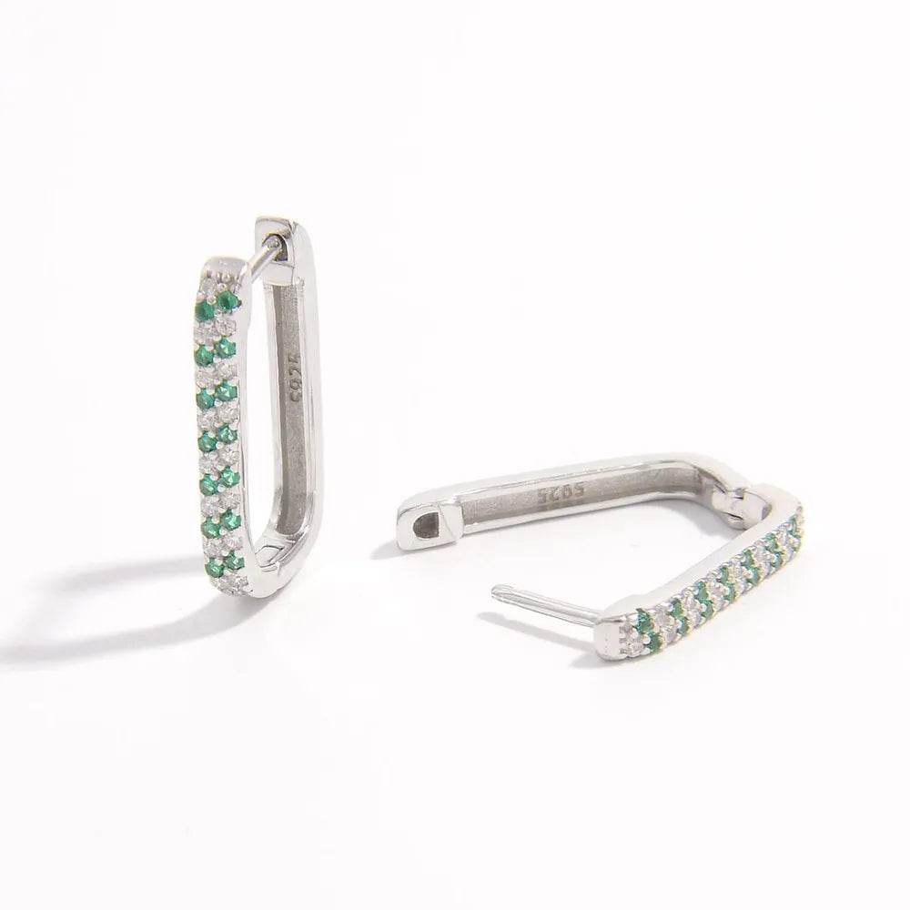 925 Sterling Silver Inlaid Zircon Earrings - Swiss Jewellers