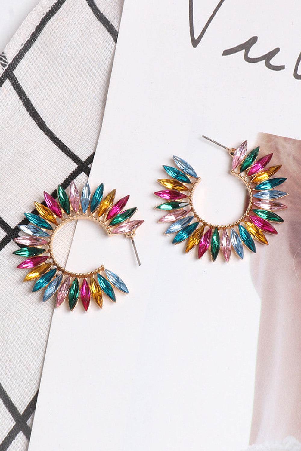 Zinc Alloy Acrylic C-Hoop Earrings - Swiss Jewellers