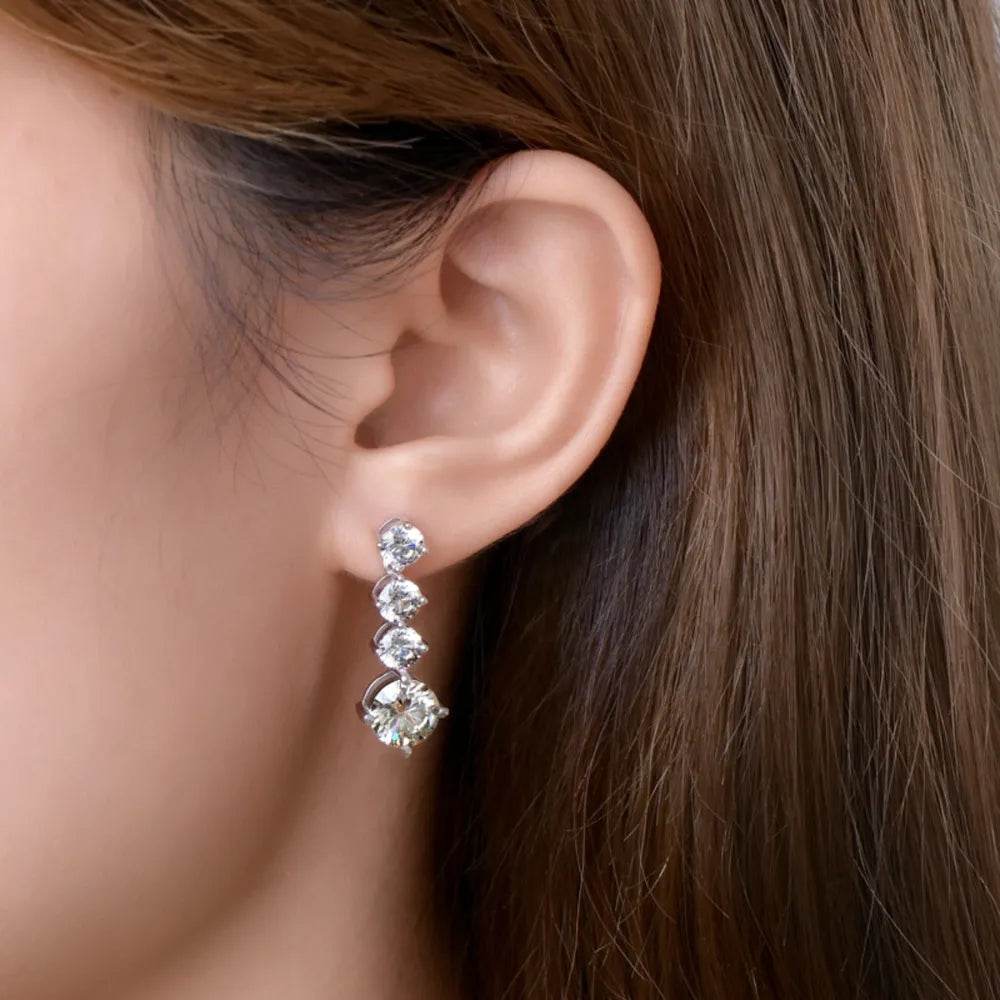 4 Carat Moissanite 925 Sterling Silver Earrings - Swiss Jewellers
