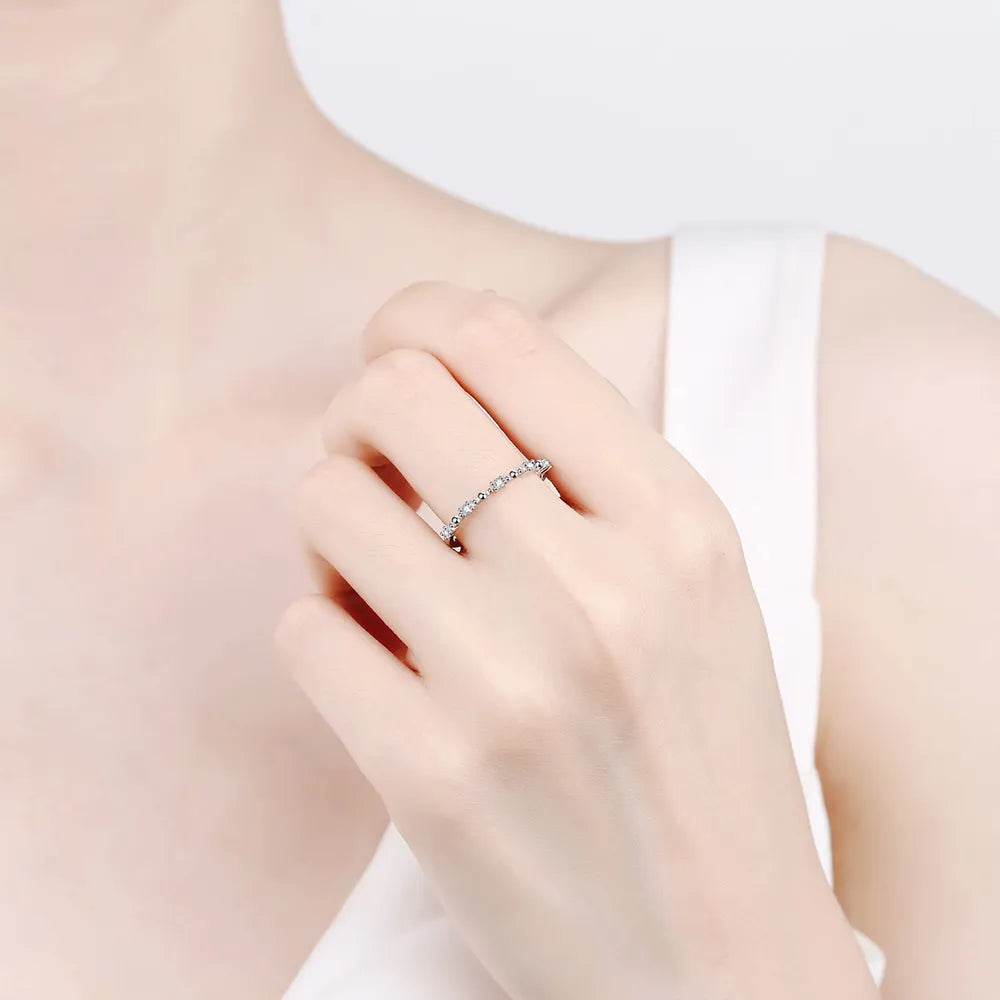 Moissanite 925 Sterling Silver Ring - Swiss Jewellers