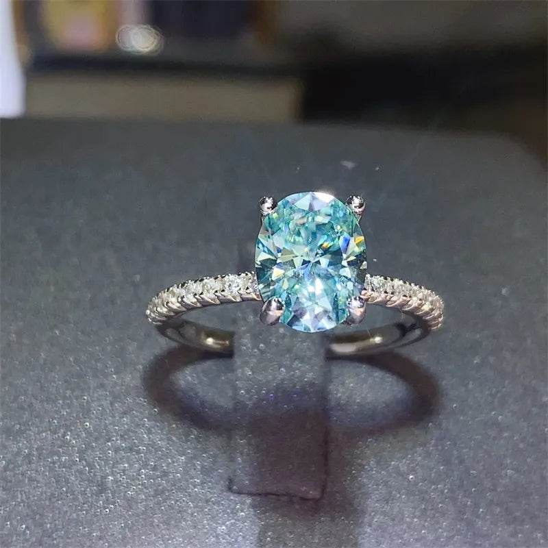 2 Carat Moissanite Zircon 925 Sterling Silver Ring - Swiss Jewellers