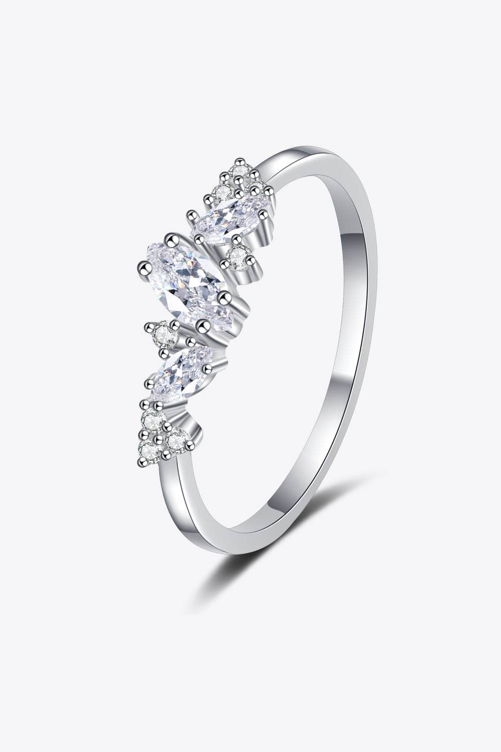 Adored Moissanite Rhodium-Plated Ring - Swiss Jewellers