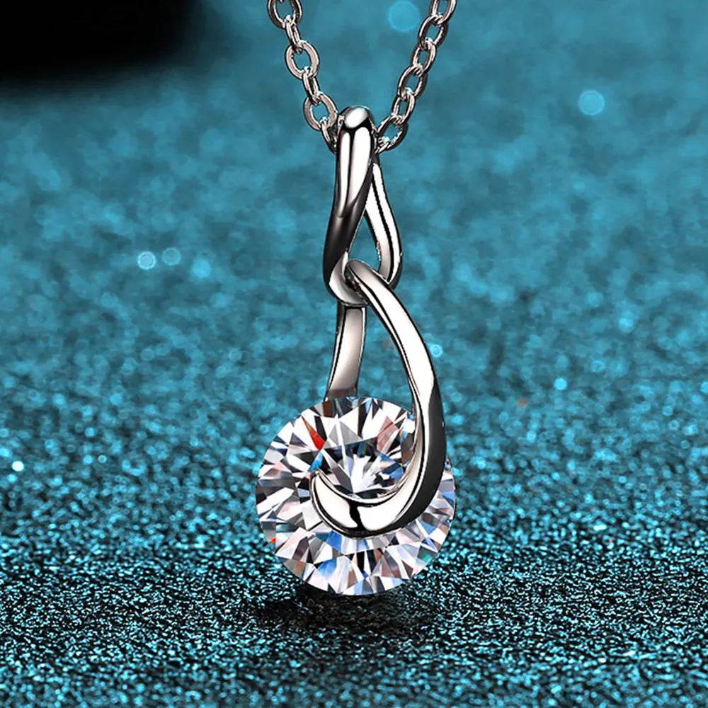 2 Carat Moissanite 925 Sterling Silver Necklace - Swiss Jewellers