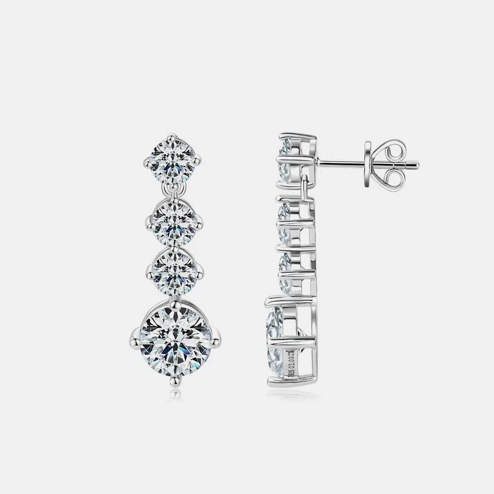 4 Carat Moissanite 925 Sterling Silver Earrings - Swiss Jewellers
