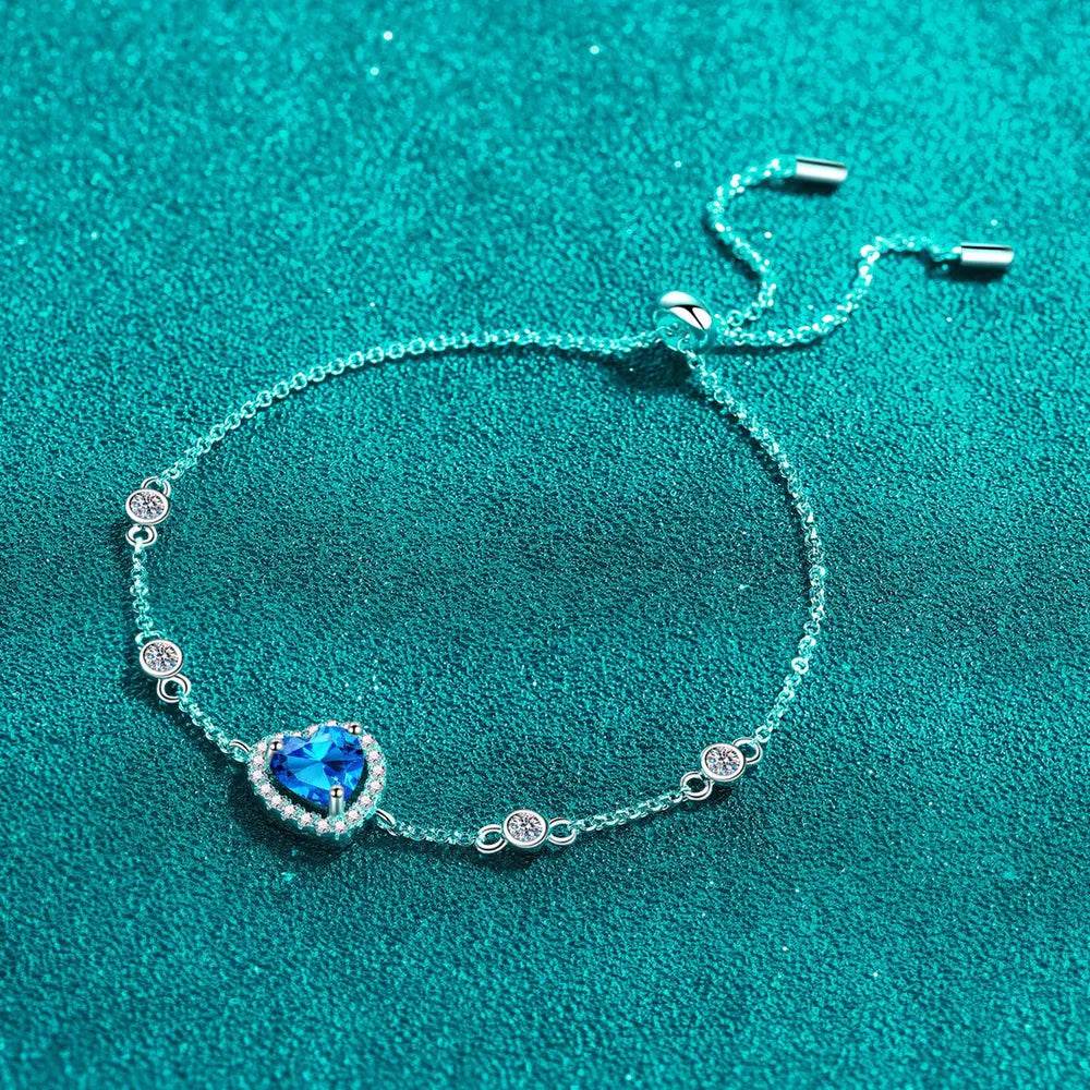 1 Carat Moissanite 925 Sterling Silver Bracelet - Swiss Jewellers
