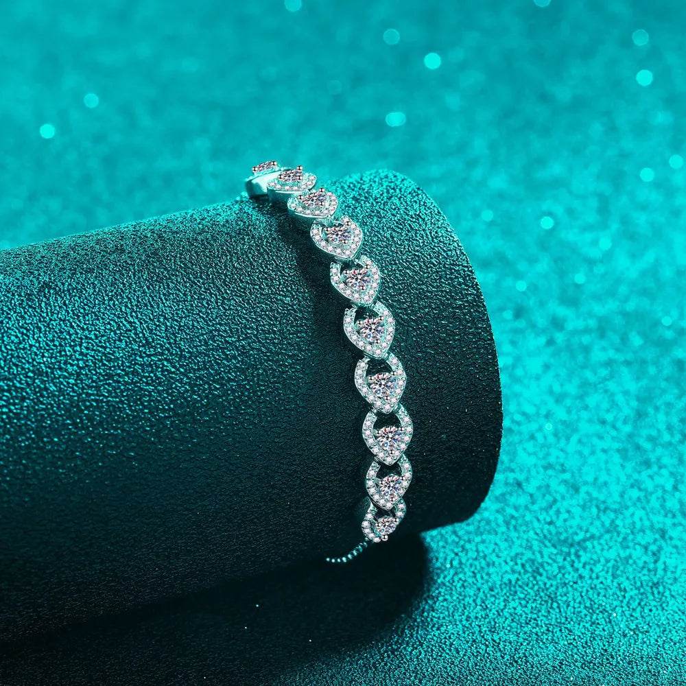 1 Carat Moissanite 925 Sterling Silver Bracelet - Swiss Jewellers