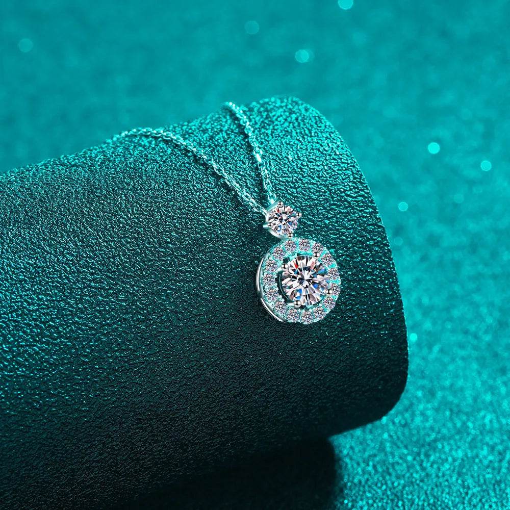 1 Carat Moissanite 925 Sterling Silver Necklace - Swiss Jewellers