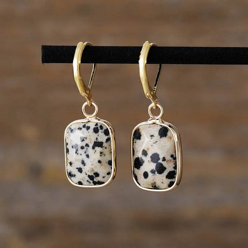 Copper Natural Stone Dangle Earrings - Swiss Jewellers