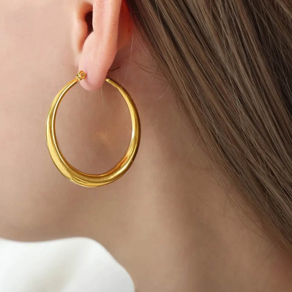 18K Gold-Plated Hoop Earrings - Swiss Jewellers