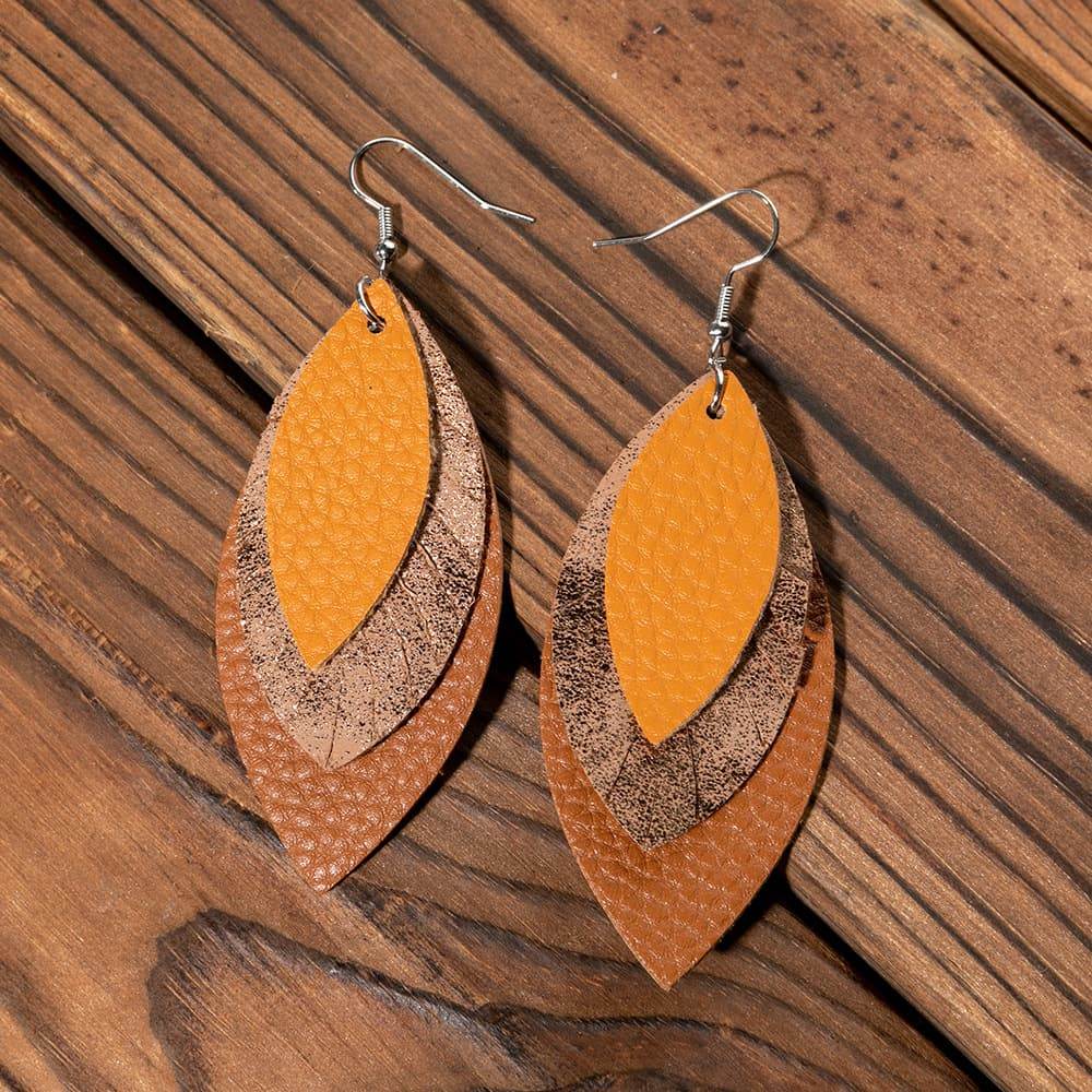 PU Leather Drop Earrings - Swiss Jewellers