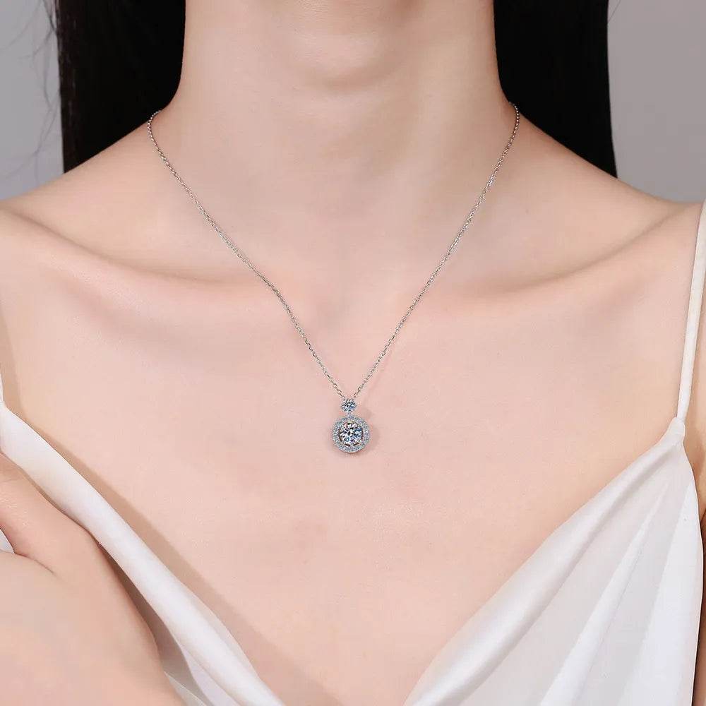 1 Carat Moissanite 925 Sterling Silver Necklace - Swiss Jewellers