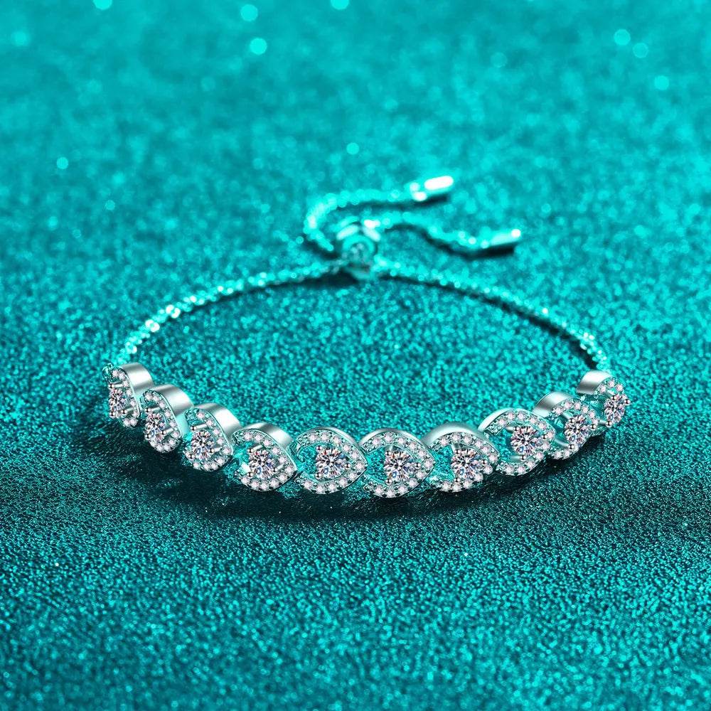 1 Carat Moissanite 925 Sterling Silver Bracelet - Swiss Jewellers