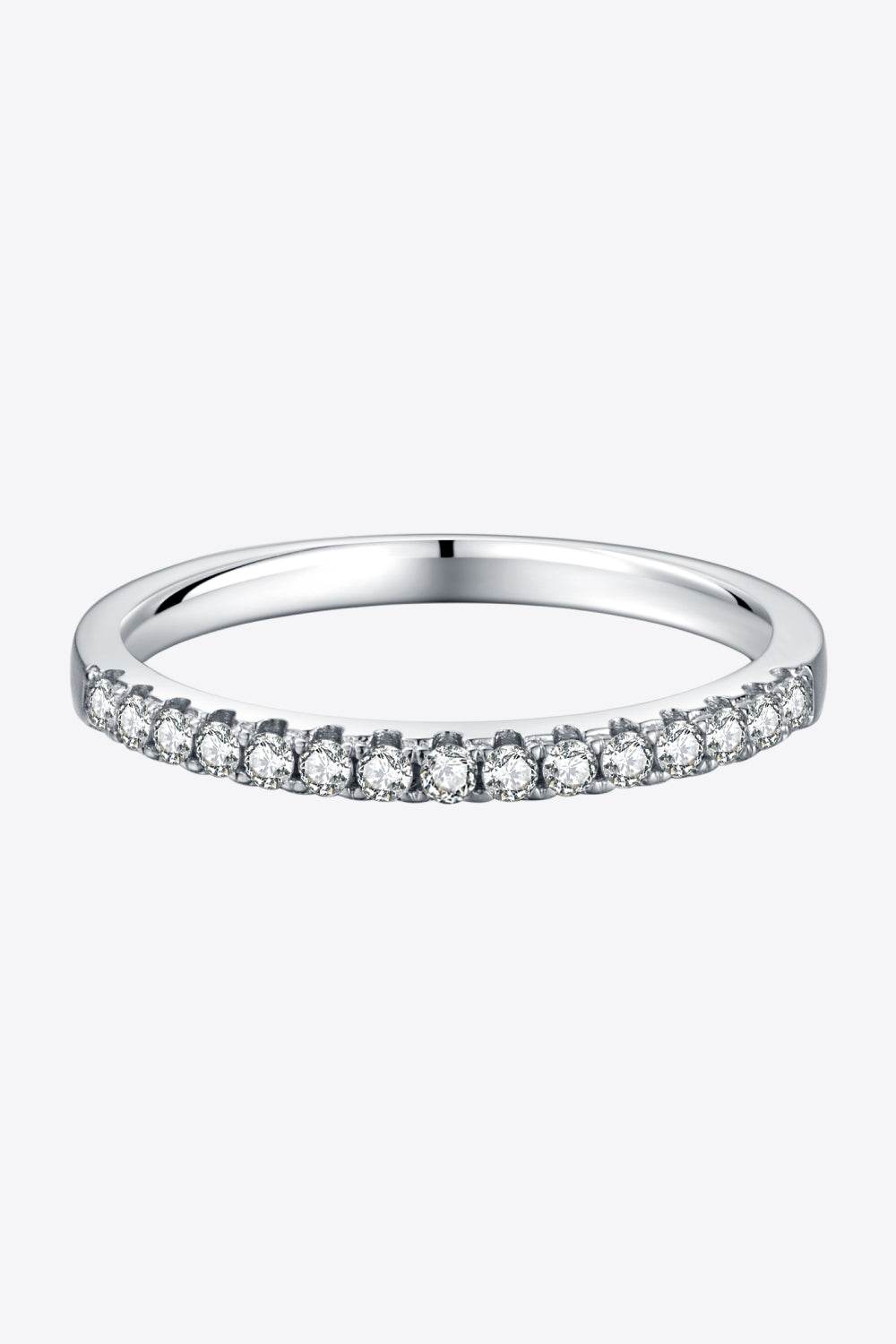 Moissanite Platinum-Plated Half-Eternity Ring - Swiss Jewellers